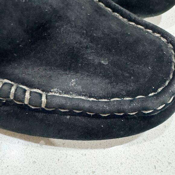 UGG Ansley Water-Resistant Suede Wool Lined Moccasin Slippers Black Size 8 - Picture 5 of 7